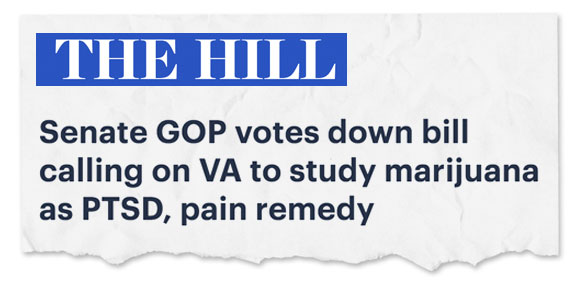 The Hill: Senate GOP votes down bill calling on VA to study marijuana as PTSD, pain remedy