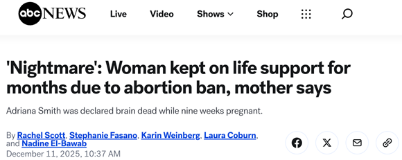 'Nightmare': Woman kept on life support for months due to abortion ban, mother says